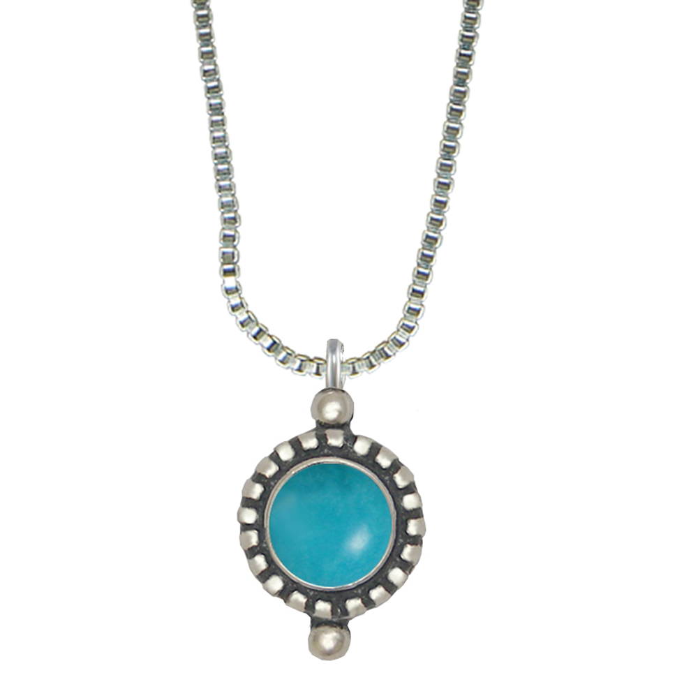 Sterling Silver Little Turquoise Pendant Necklace